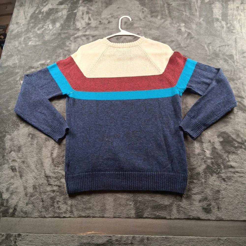 American Eagle Seriously Soft Sweater  M Blue Colorblock Crewneck Knit Raglan